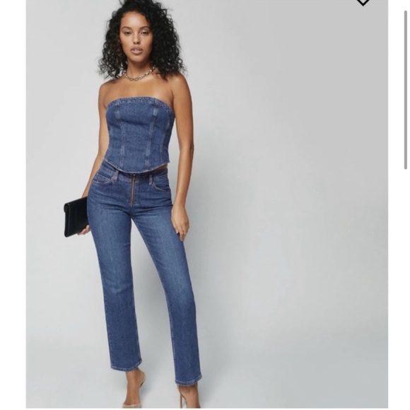 Reformation Julianna zip mid straight Jean size 26